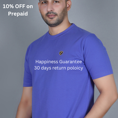 round neck detail pure cotton t shirt mauve pale grayish purple color true color premium stitching