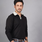 Men's Cotton Lycra Full sleeve T-shirt - Black