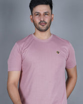 Men's Salmon Onion Crew Neck T-Shirt - Gold Finish Cotton | EPG