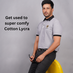 EPG Half Sleeve's Pure Cotton Men's Polo ( Collar) T shirt - Sky Blue color