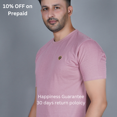 round neck detail pure cotton t shirt salmon onion pale pinkish orange light pink color true color premium stitching