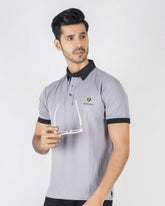 EPG Lycra Cotton Men's Polo T Shirt - Charcoal Grey