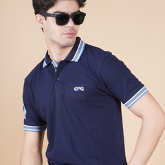 EPG Pure Cotton Men's Polo ( Collar ) T Shirt - Navy Blue