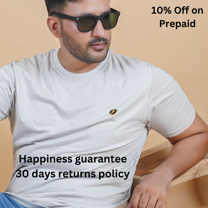 round neck detail pure cotton t shirt lite gray light grey color true color premium stitching