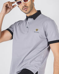 EPG Lycra Cotton Men's Polo T Shirt - Charcoal Grey
