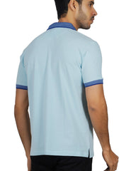 EPG MOJOVO Lycra Cotton Men's Polo T Shirt - Lite Sky Blue