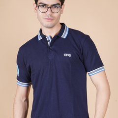 EPG Pure Cotton Men's Polo ( Collar ) T Shirt - Navy Blue