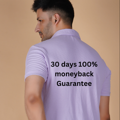 Ocean Blue Cotton Fabdot Structure Fabric Men's Classic Collar Polo