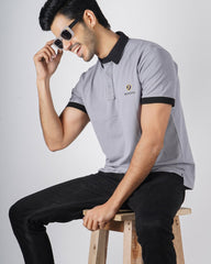 EPG Lycra Cotton Men's Polo T Shirt - Charcoal Grey