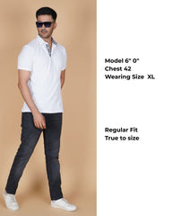 Pastel Creame Cotton Fabdot Structure Fabric Men's Classic Collar Polo