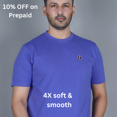 round neck detail pure cotton t shirt mauve pale grayish purple color true color premium stitching