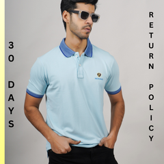 EPG MOJOVO Lycra Cotton Men's Polo T Shirt - Lite Sky Blue