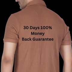 Coffee Latte Cotton Fabdot Structure Fabric Men's Classic Collar Polo