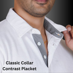 Pastel Creame Cotton Fabdot Structure Fabric Men's Classic Collar Polo