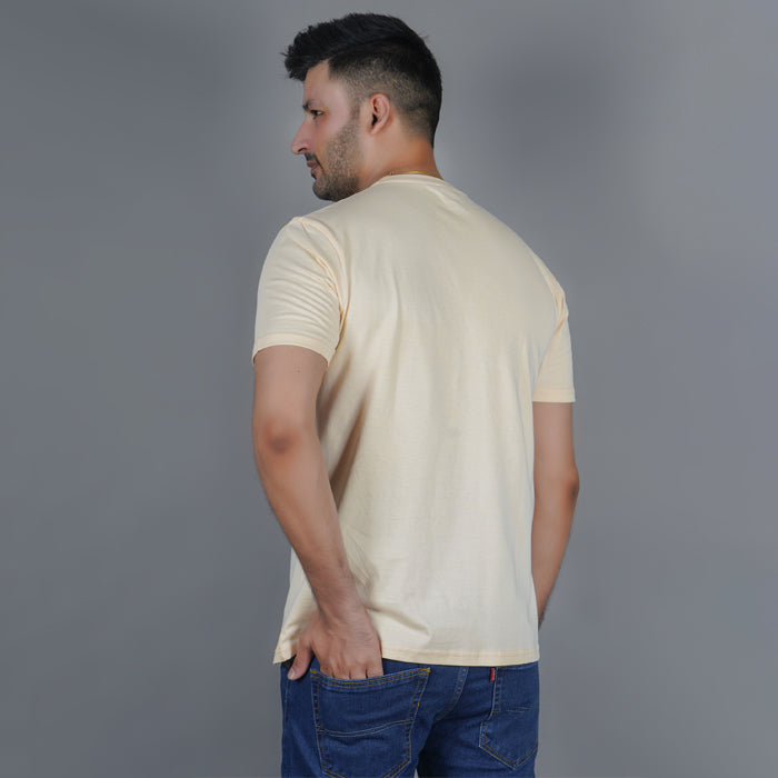 men california peach pure cotton half sleeve round neck t shirt back view true size durable fabric won’t deform