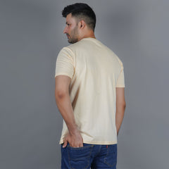 men california peach pure cotton half sleeve round neck t shirt back view true size durable fabric won’t deform