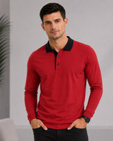 Ruby Red Full Sleeve Men's Polo
