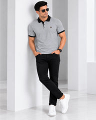 EPG Lycra Cotton Men's Polo T Shirt - Charcoal Grey