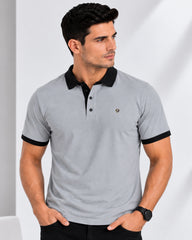 EPG Lycra Cotton Men's Polo T Shirt - Charcoal Grey