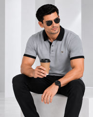 EPG Lycra Cotton Men's Polo T Shirt - Charcoal Grey