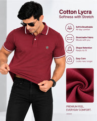 Cotton Lycra Polo - Wine