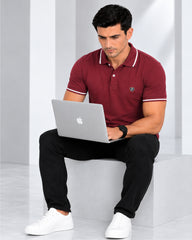 Cotton Lycra Polo - Wine