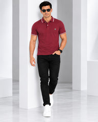Cotton Lycra Polo - Wine