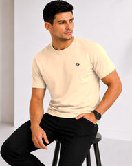 Men's California Peach Crew Neck T-Shirt - Gold Finish Cotton | EPG