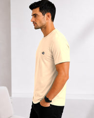 Men's California Peach Crew Neck T-Shirt - Gold Finish Cotton | EPG