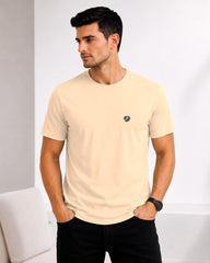 Men's California Peach Crew Neck T-Shirt - Gold Finish Cotton | EPG