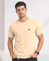 Men's California Peach Crew Neck T-Shirt - Gold Finish Cotton | EPG