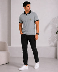 EPG Lycra Cotton Men's Polo T Shirt - Charcoal Grey