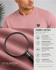 Men's Salmon Onion Crew Neck T-Shirt - Gold Finish Cotton | EPG