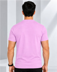 Men's Lilac Crew Neck T-Shirt - Gold Finish Cotton | EPG