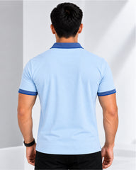 EPG MOJOVO Lycra Cotton Men's Polo T Shirt - Lite Sky Blue
