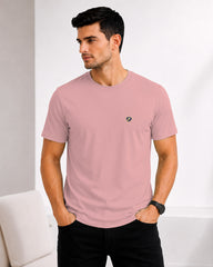 Men's Salmon Onion Crew Neck T-Shirt - Gold Finish Cotton | EPG