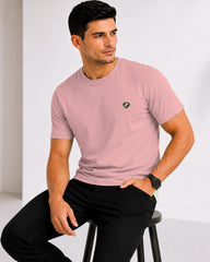 Men's Salmon Onion Crew Neck T-Shirt - Gold Finish Cotton | EPG