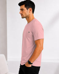 Men's Salmon Onion Crew Neck T-Shirt - Gold Finish Cotton | EPG