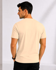 Men's California Peach Crew Neck T-Shirt - Gold Finish Cotton | EPG