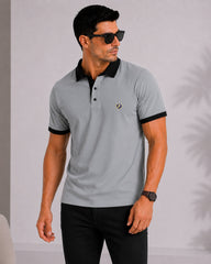 EPG Lycra Cotton Men's Polo T Shirt - Charcoal Grey