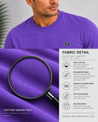 Men's Mauve Crew Neck T-Shirt - Gold Finish Cotton | EPG