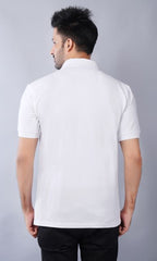 EPG Half Sleeve's Pure Cotton Men's Polo T Shirt - White