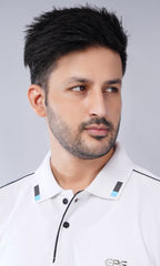 EPG Half Sleeve's Pure Cotton Men's Polo T Shirt - White