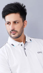 EPG Half Sleeve's Pure Cotton Men's Polo T Shirt - White