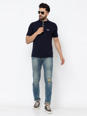 EPG Pure Cotton Men's Collar Cotton T-shirt - Black