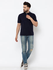 EPG Pure Cotton Men's Collar Cotton T-shirt - Black