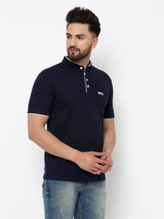 EPG Pure Cotton Men's Collar Cotton T-shirt - Black