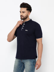 EPG Pure Cotton Men's Collar Cotton T-shirt - Black