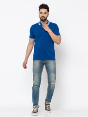 EPG Cotton Men's Polo ( Collar ) T Shirt - Potomac ( Royal ) Blue