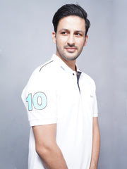 EPG Half Sleeve's Pure Cotton Men's Polo T Shirt - White